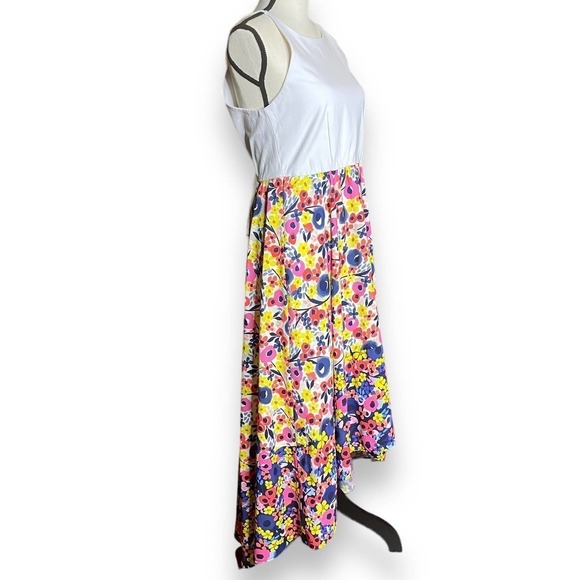 Anthropologie Hutch Hi-Lo Multicolor Floral Maxi Dress White Size Medium - Picture 2 of 12